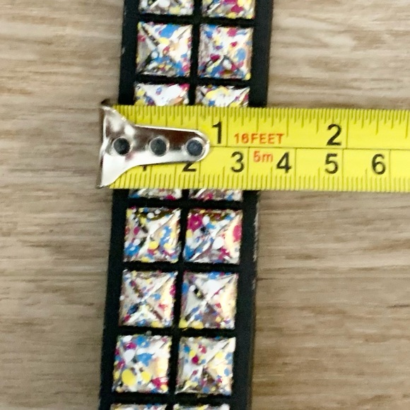TILT Paint Splash Studded Faux Leather Belt - S - NWOT - Picture 4 of 6